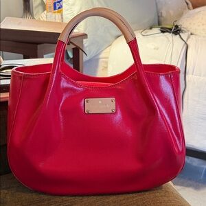 Kate Spade Fulton Shopping Pink  with leather handles NWT